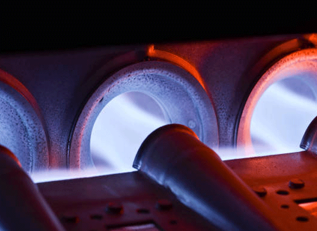 self aligning upshot burner